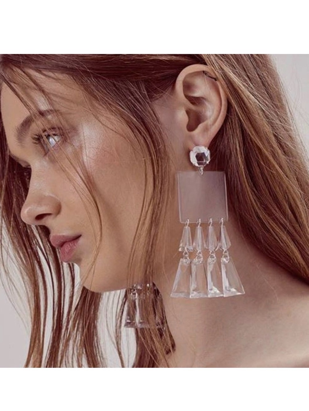 For Love & Lemons Jordyn Earrings - Crystal Clear - Picture 3 of 7